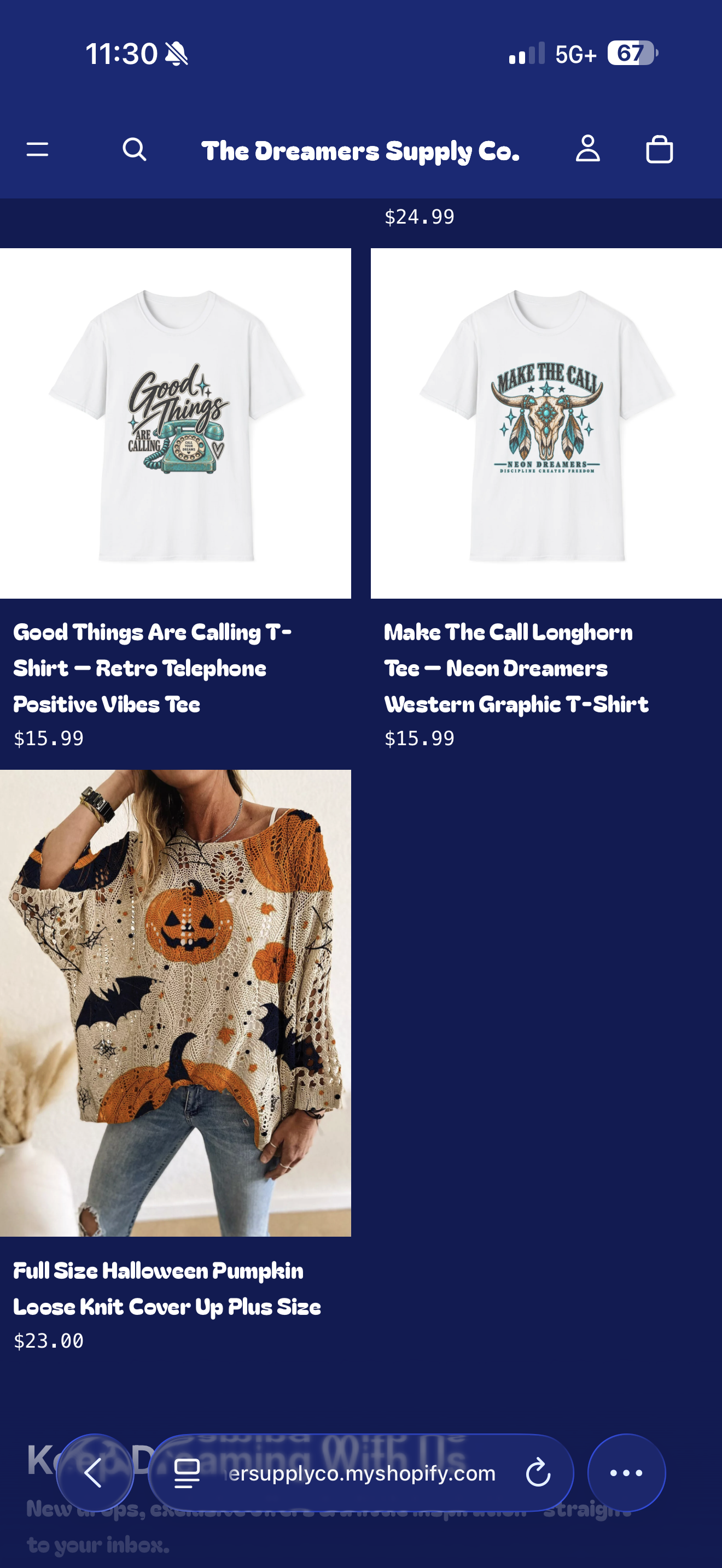 Good Things Are Calling Retro telephone tee, from the supplied catalog screenshot